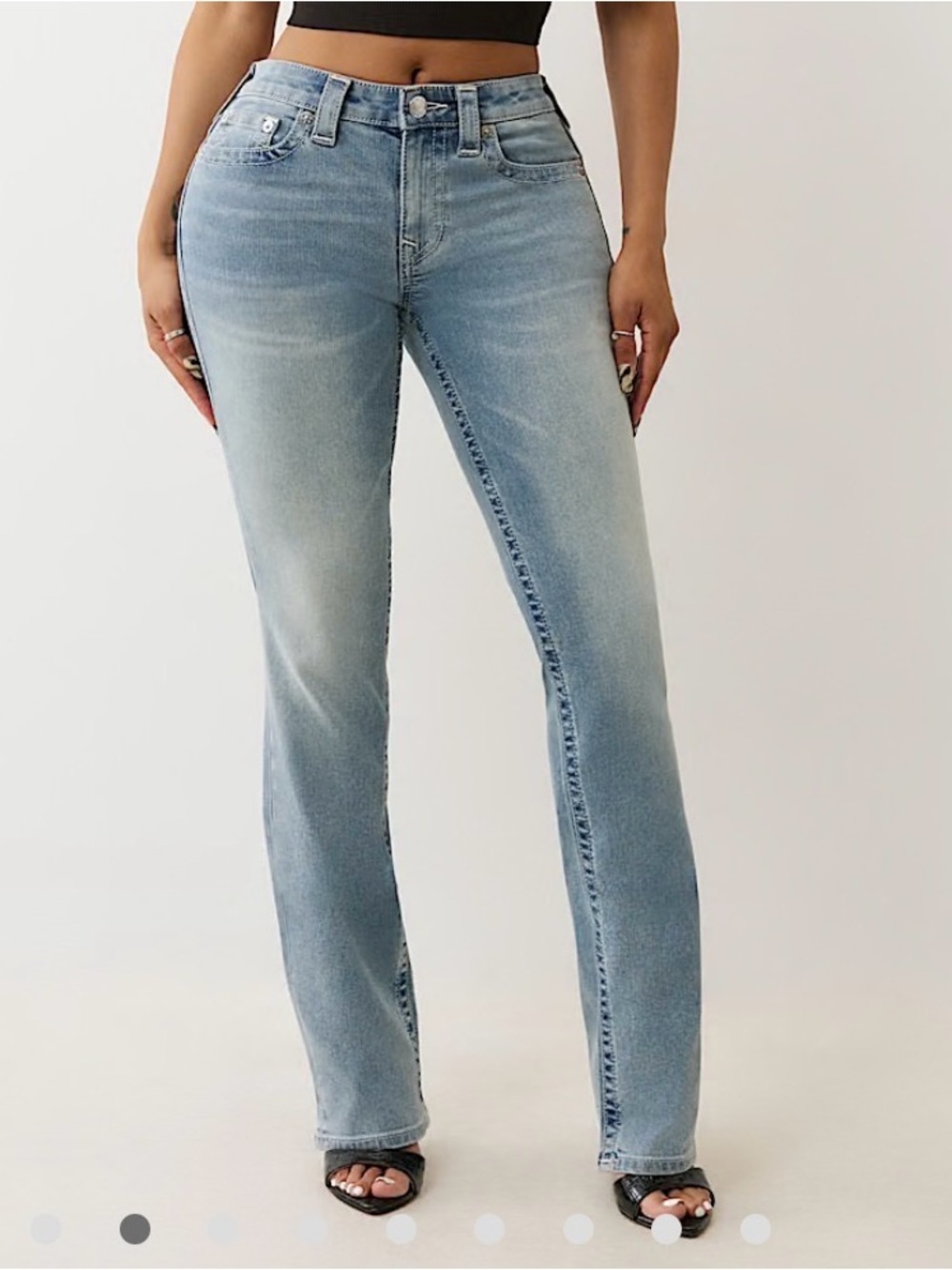 True Religion Billie Mid Rise Straight Leg Jeans - Light Wash Size 27 waist